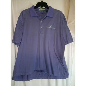 Hawaii Prince Golf Club Lavender Striped Performance‎ Polo Shirt Athletic Golf L